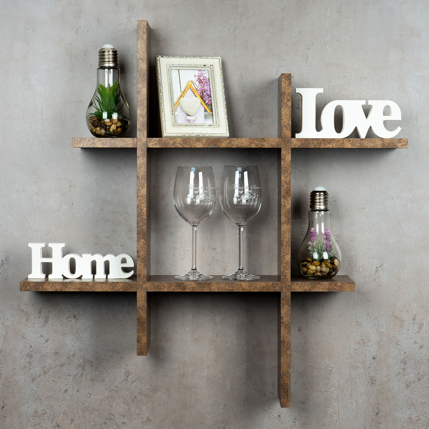 Estantería hashtag levandeo 75x75 cm estantería de pared estantería de madera estantería colgante estantería enchufable - Imagen 18 de 21