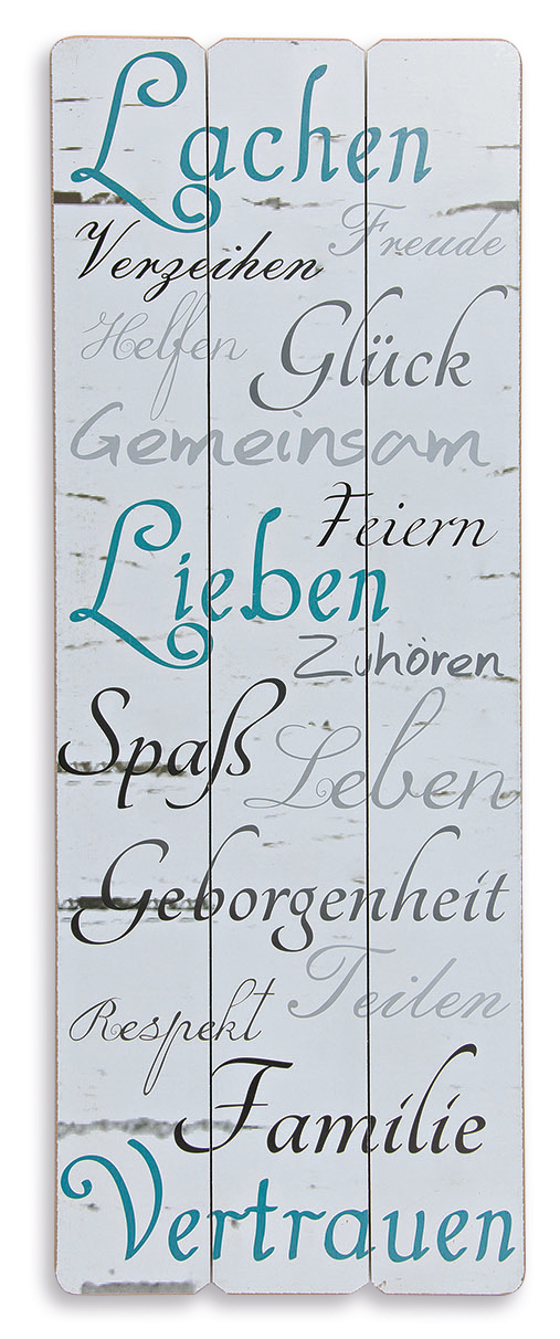 HolzSchild Holzbild 80x30cm Wandbild Familie Spruch Wandschild