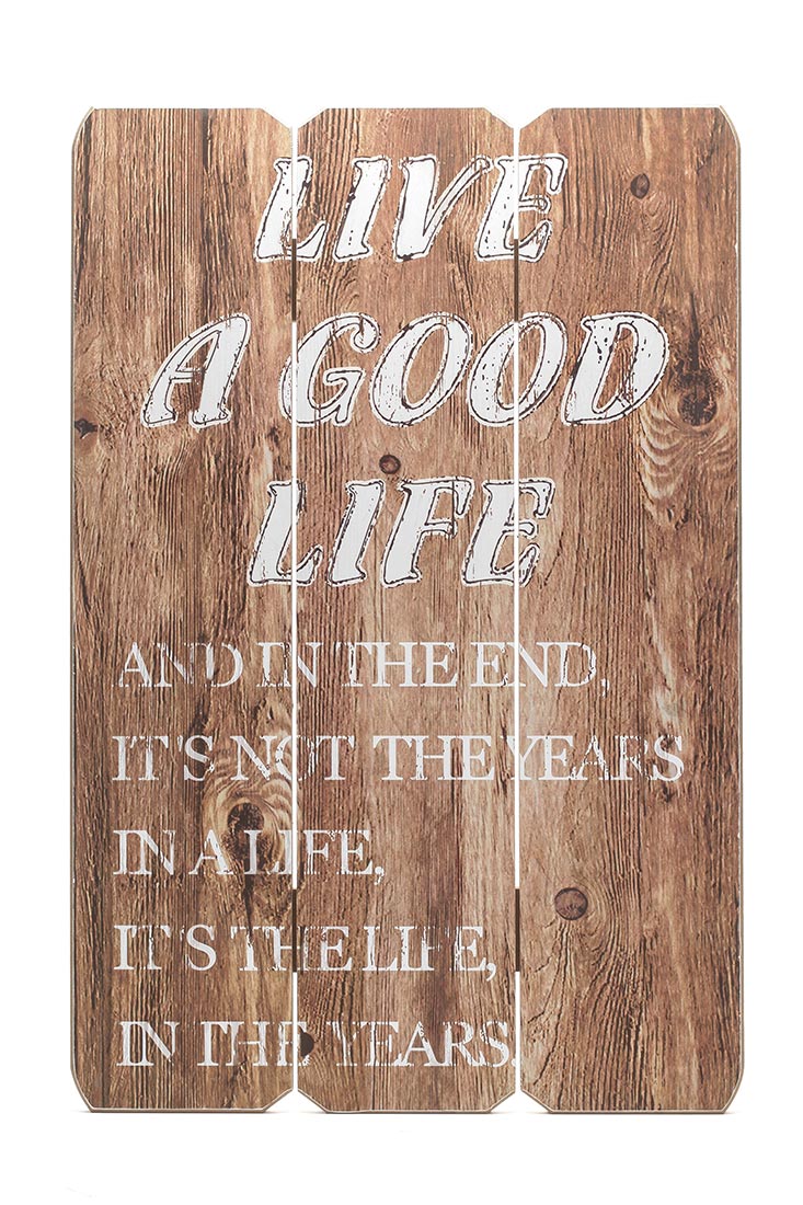 HolzSchild Wandschild Spruch Good Life Holzbild Wandbild Bild Vintage