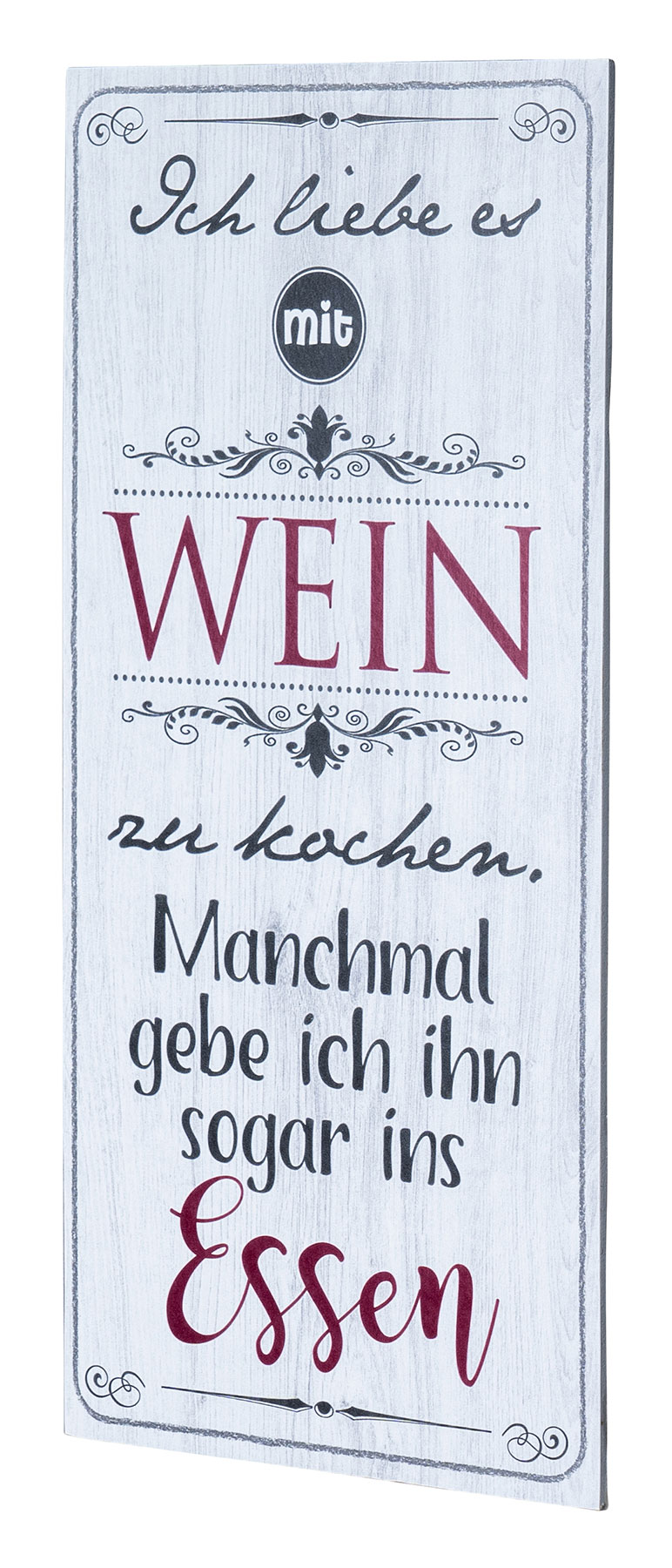 Wandbild 20x40cm Küche Küchendeko Deko Spruch Wein Bild Wandschild Wanddeko