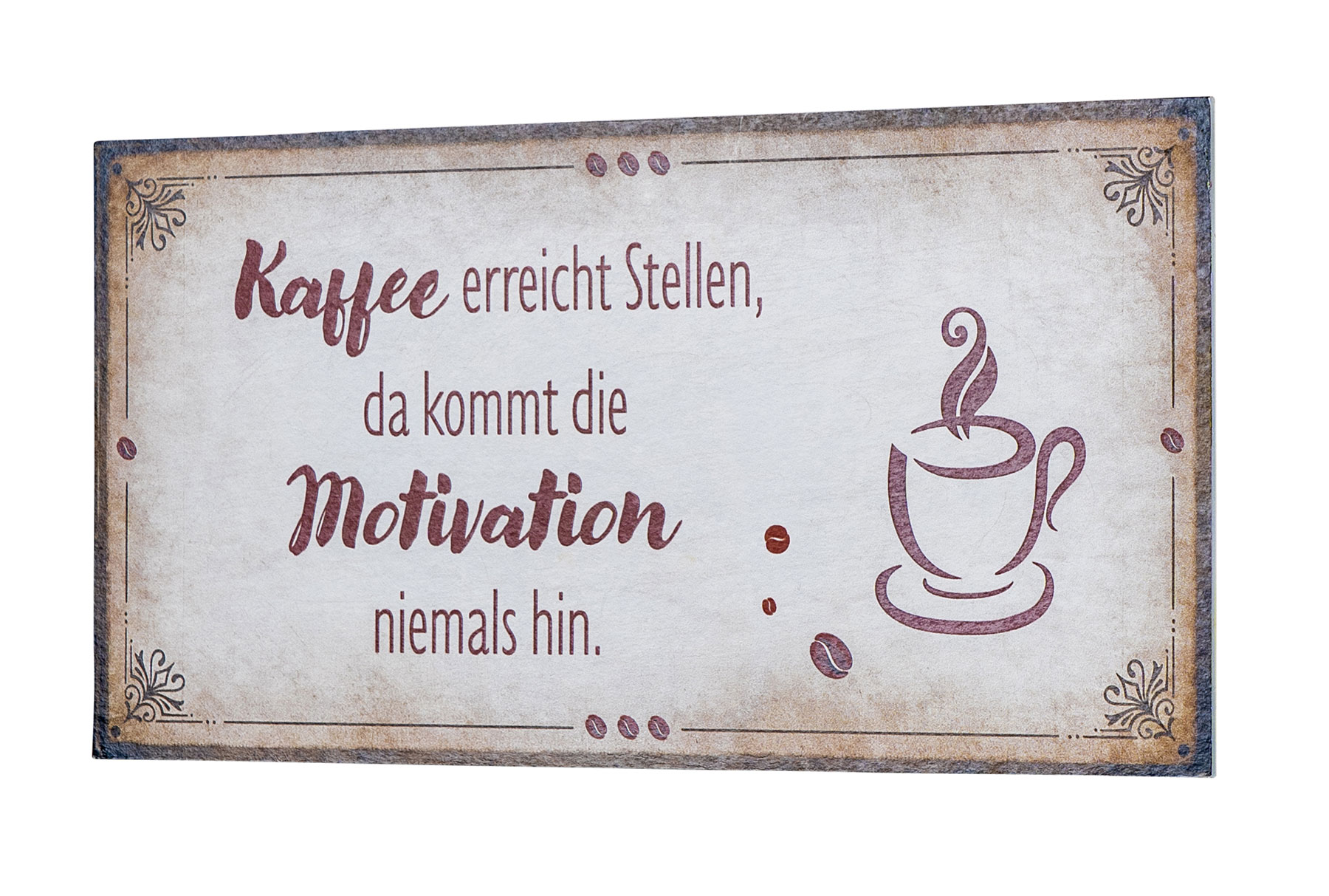 Wandbild 40x20cm Kaffee Motivation Spruch Wandschild Küche Wanddeko Bild  Schild