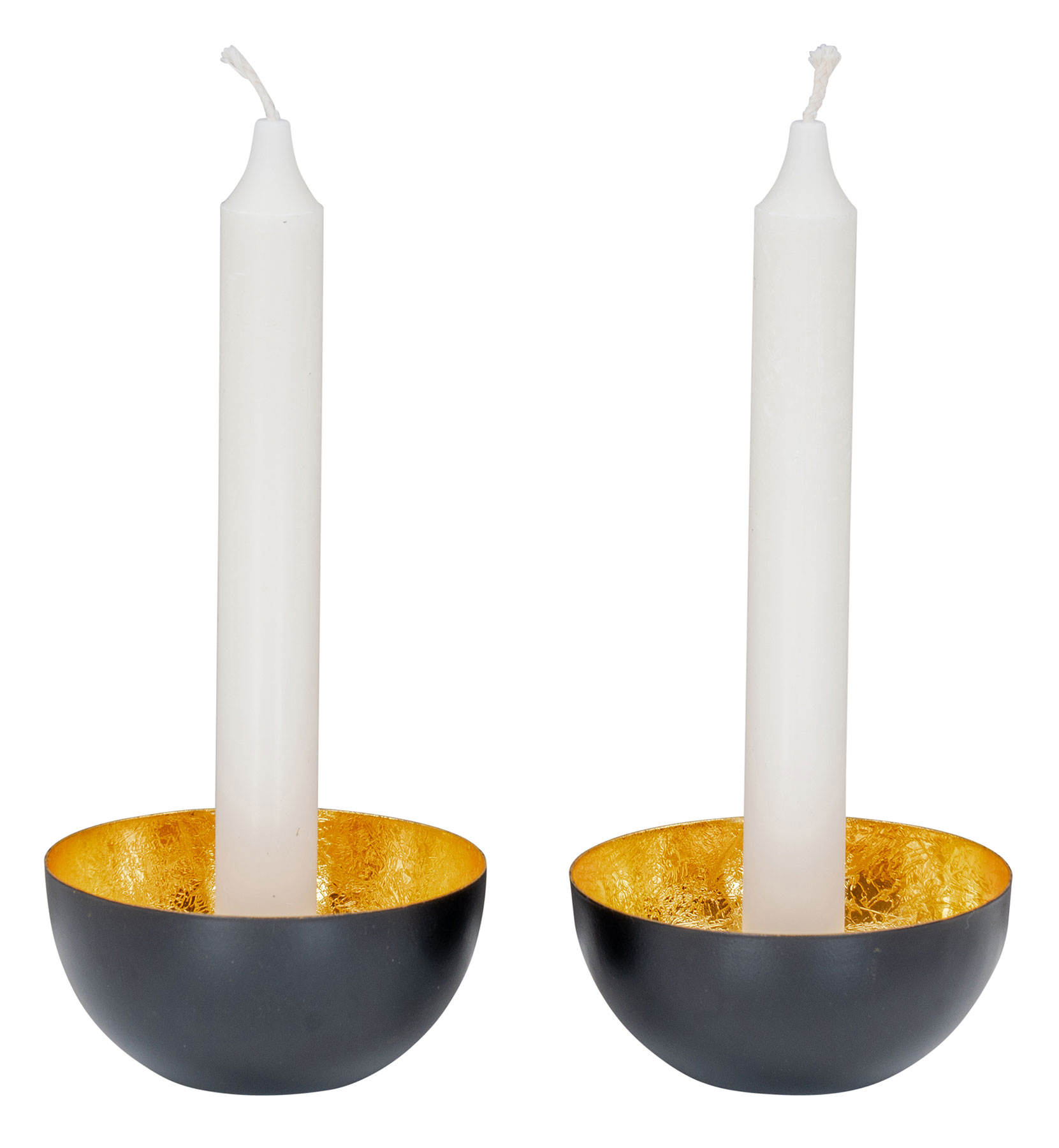 Schwarz Gold Kerzenhalter Kerzenständer Kerze Metall Set Tischdeko 2er Deko