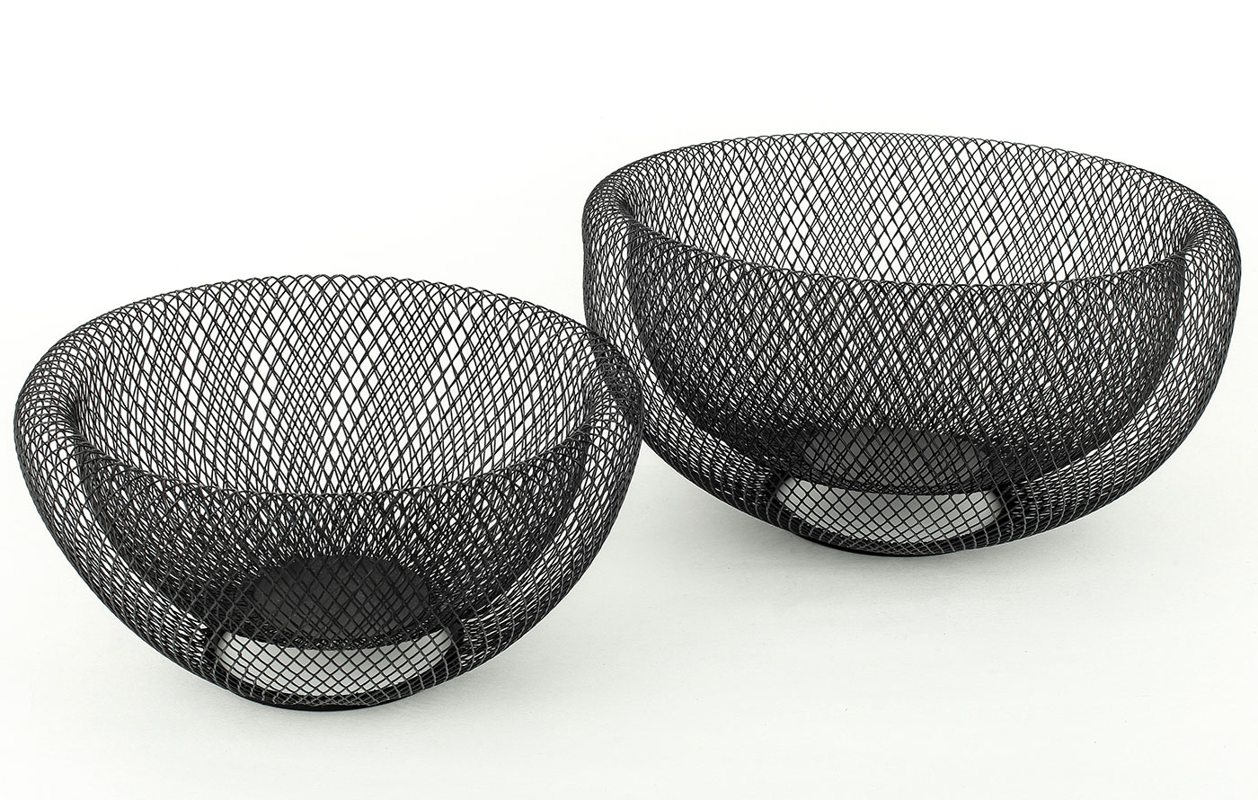 2tlg. Schalenset 2er Set Metall 3D 24cm & 28cm rund Schüssel Dekoschüssel - Bild 4 von 5