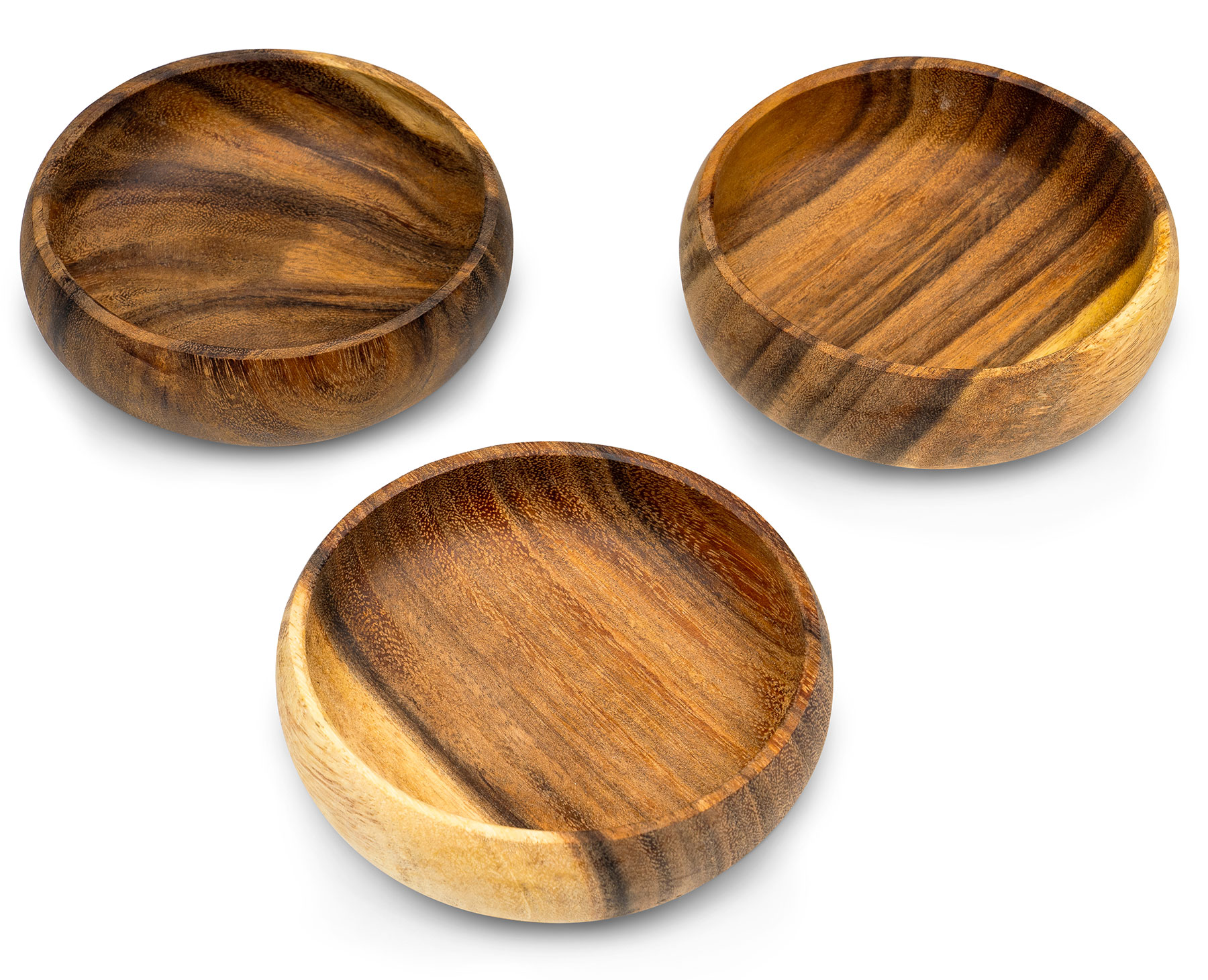 3er Set Snackschalen Holz Akazie Design Schale Obstschale Dekoschale Teller Ebay