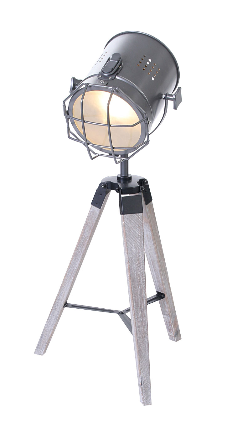Chic Shabby Vintage 64cm Dreibein Industrie Hoch Leuchte Retro Lampe Stehlampe