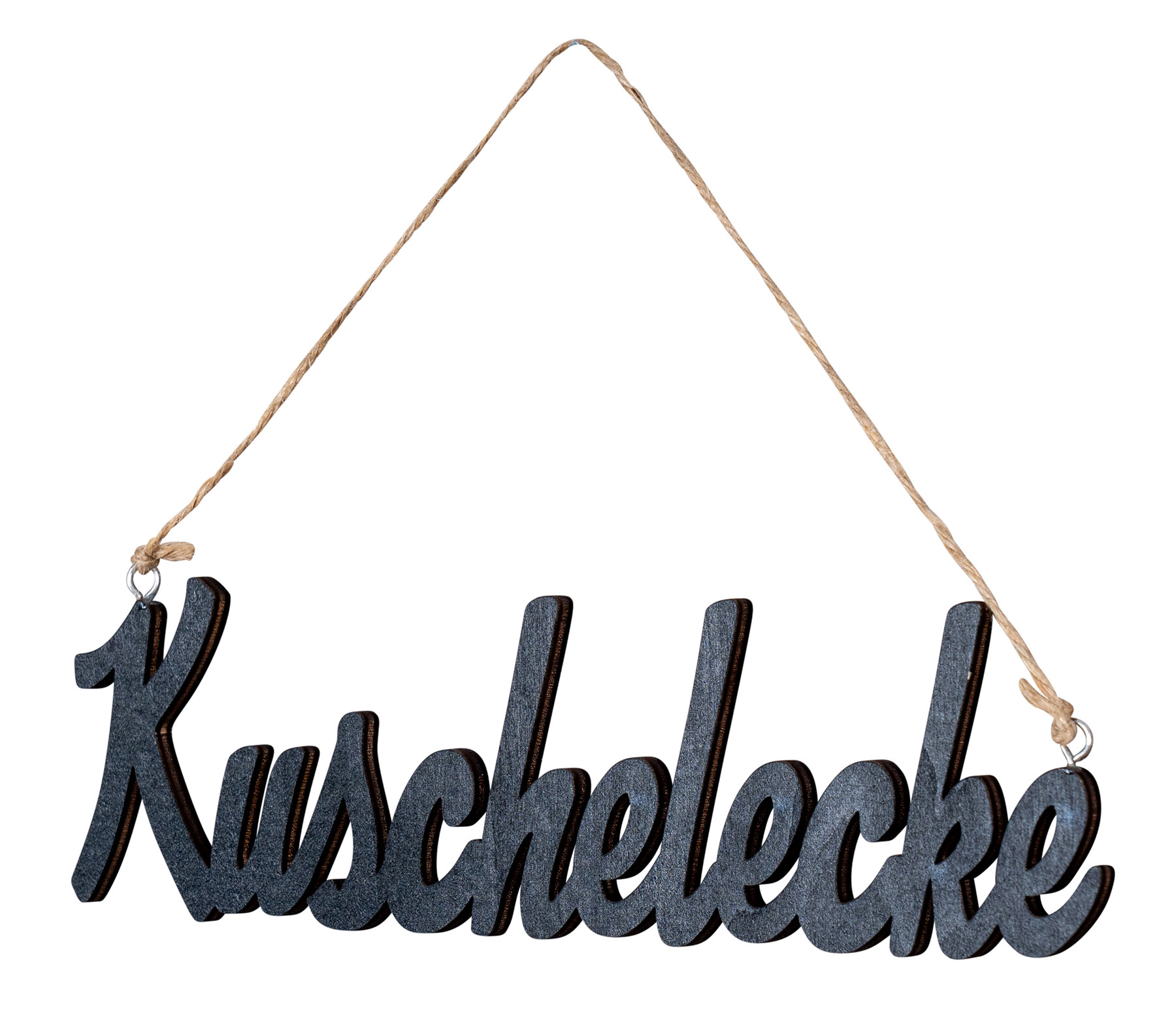 Deko Türschild L22cm Schriftzug Hängerchen Holz Schwarz Kuschelecke Wanddeko