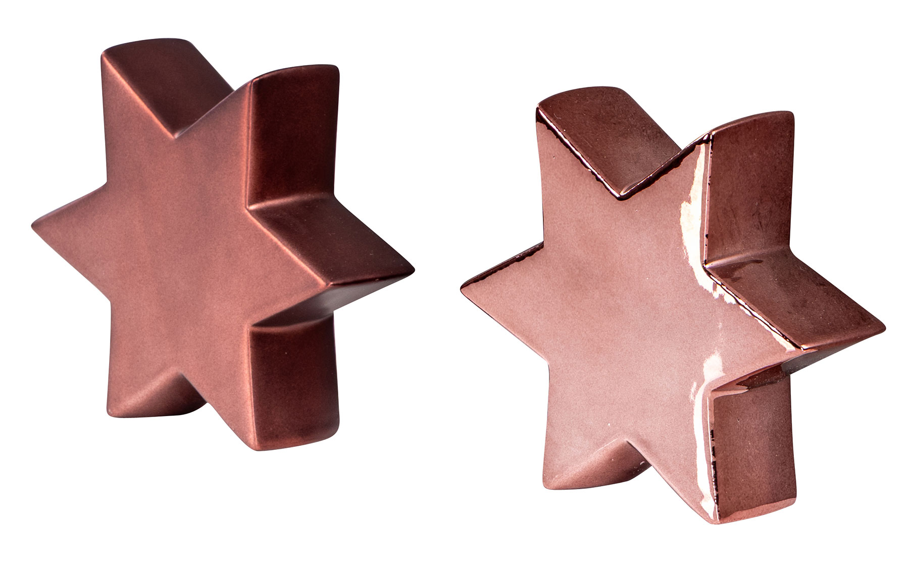 2er Set Deko Aufsteller Stern H12cm Porzellan Bordeaux Rot Tischdeko Weihnachtsdeko