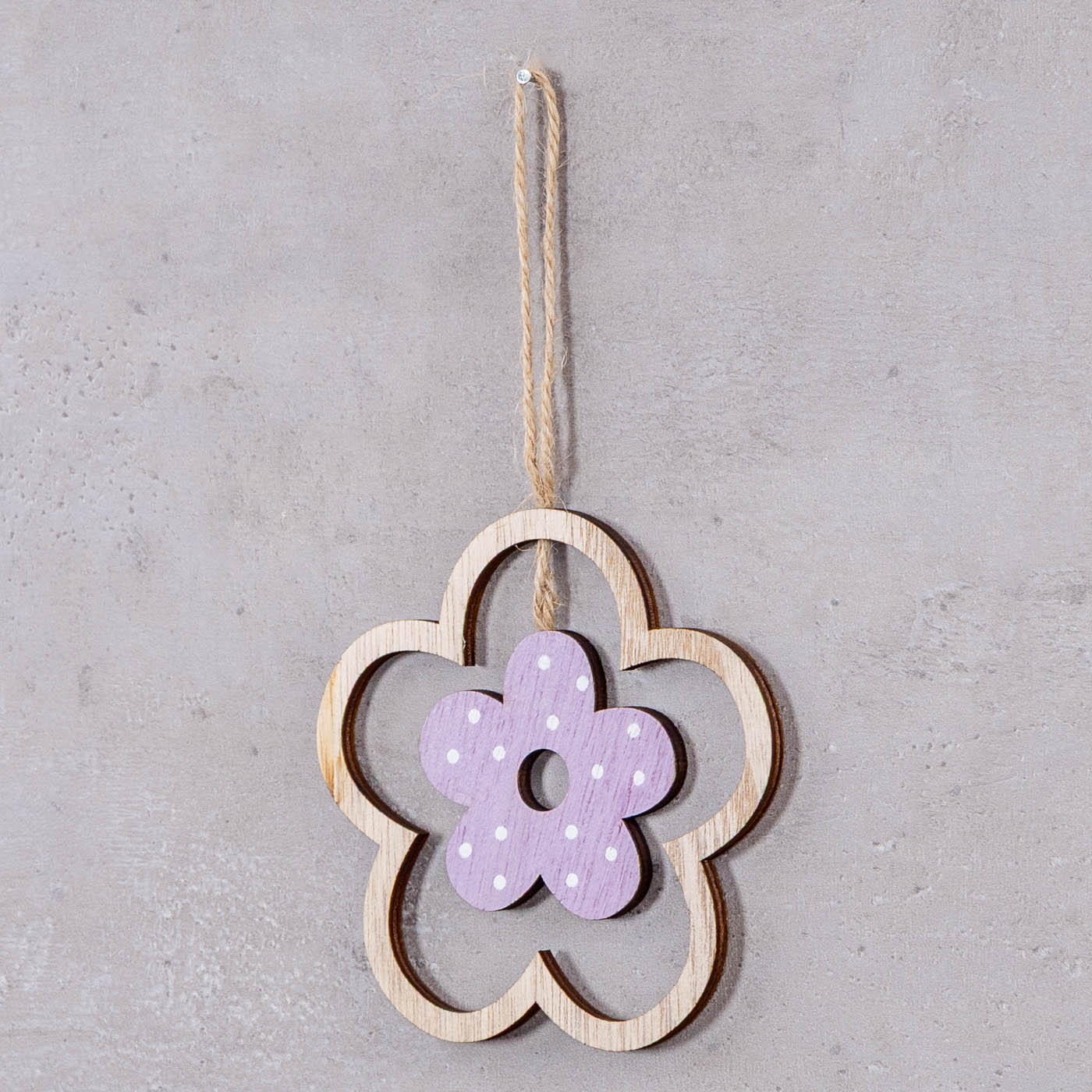 8er Set Holz Anhänger Schmetterling Blume Natur Rosa Lila Dekohänger Frühling