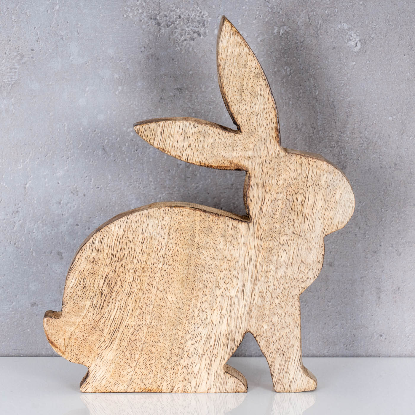 Osterhase H20cm Mangoholz Holz Hase Osterdeko Dekoaufsteller Deko Figur Frühling