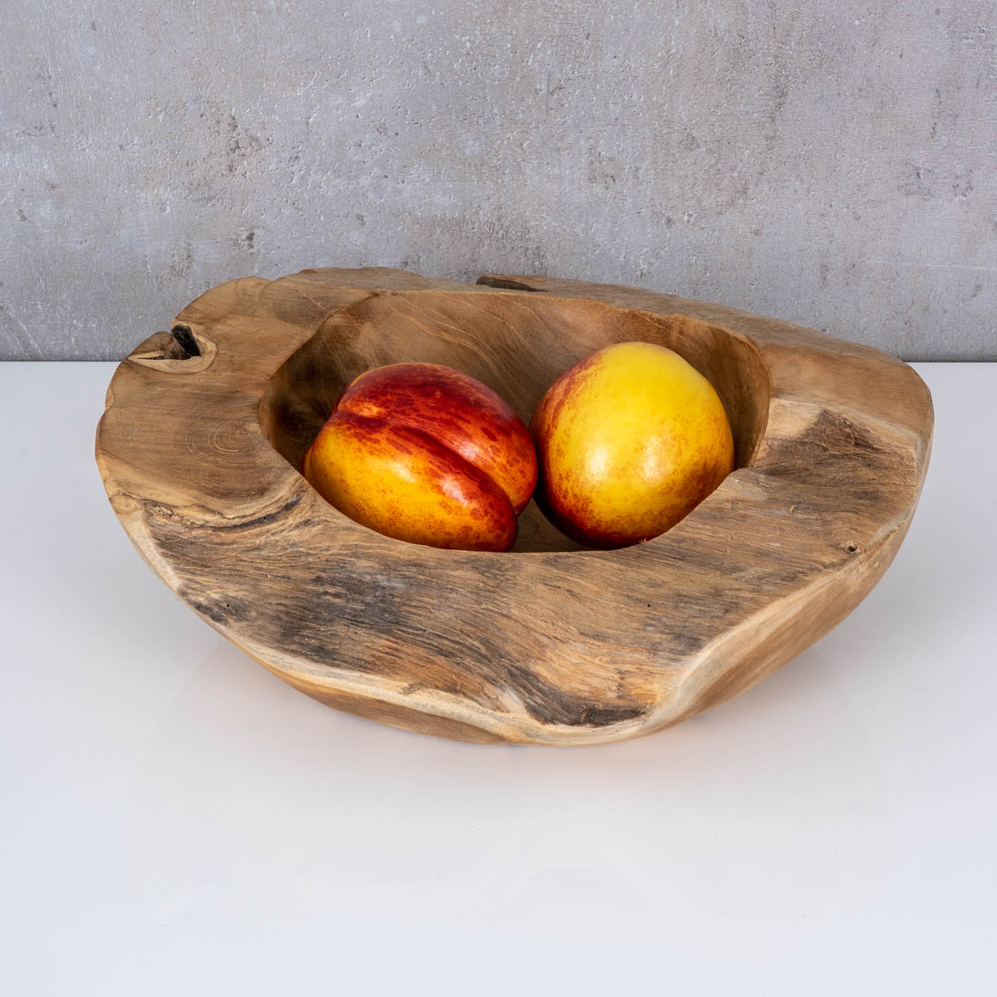 Teakholz Schale 25cm Teak Massiv Holz Obstschale Schüssel  Holzschale Dekoschale
