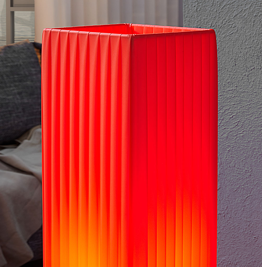Stehleuchte / Stehlampe in rot 15x15cm Höhe: 120cm  Standlampe Lampe