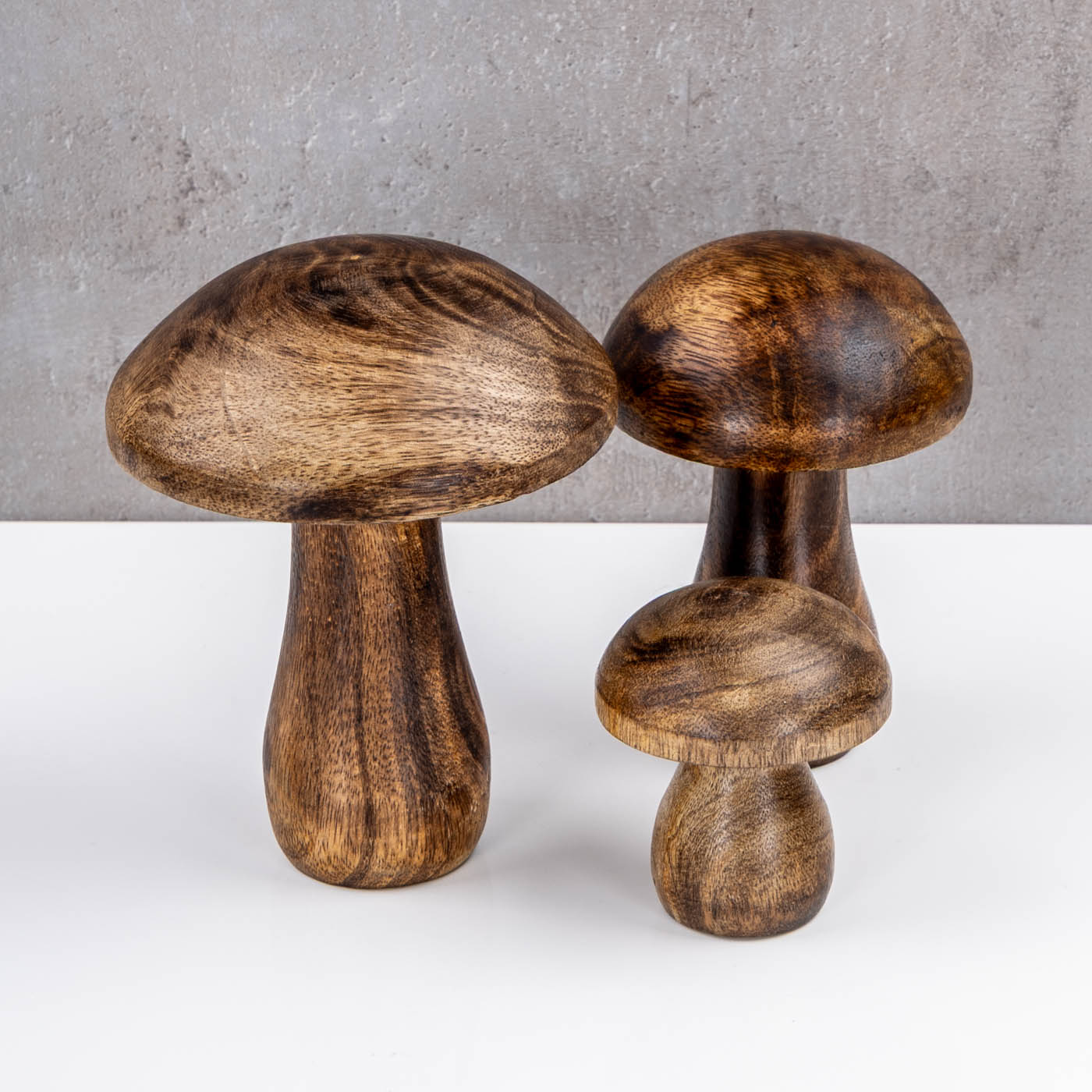 3er Set Deko Aufsteller Pilz Holzdeko Mango Braun Tischdeko Herbst Herbstdeko