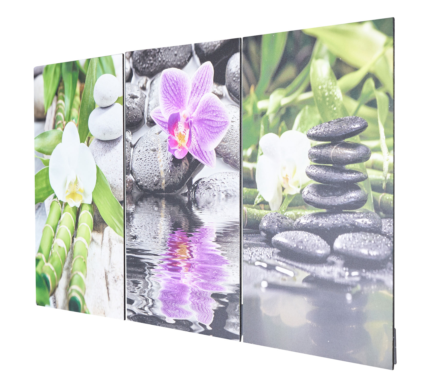 3er Set Wandbild je 20x30cm Aluminium Dibond Orchideen Wellness Deko Wanddeko
