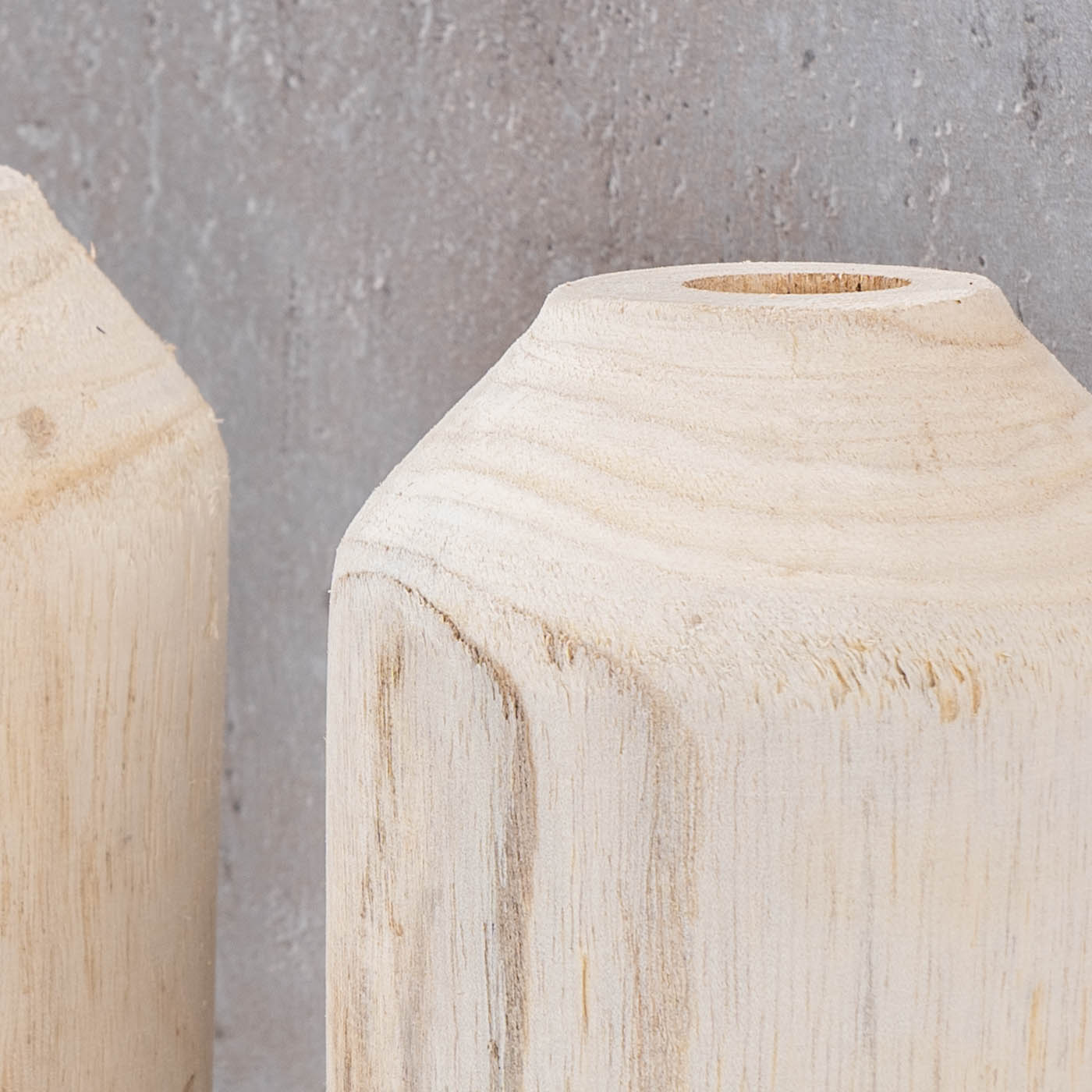2er Set Vase aus Holz für Trockenblumen H20cm Natur Holzvase Tischdeko Tischvase