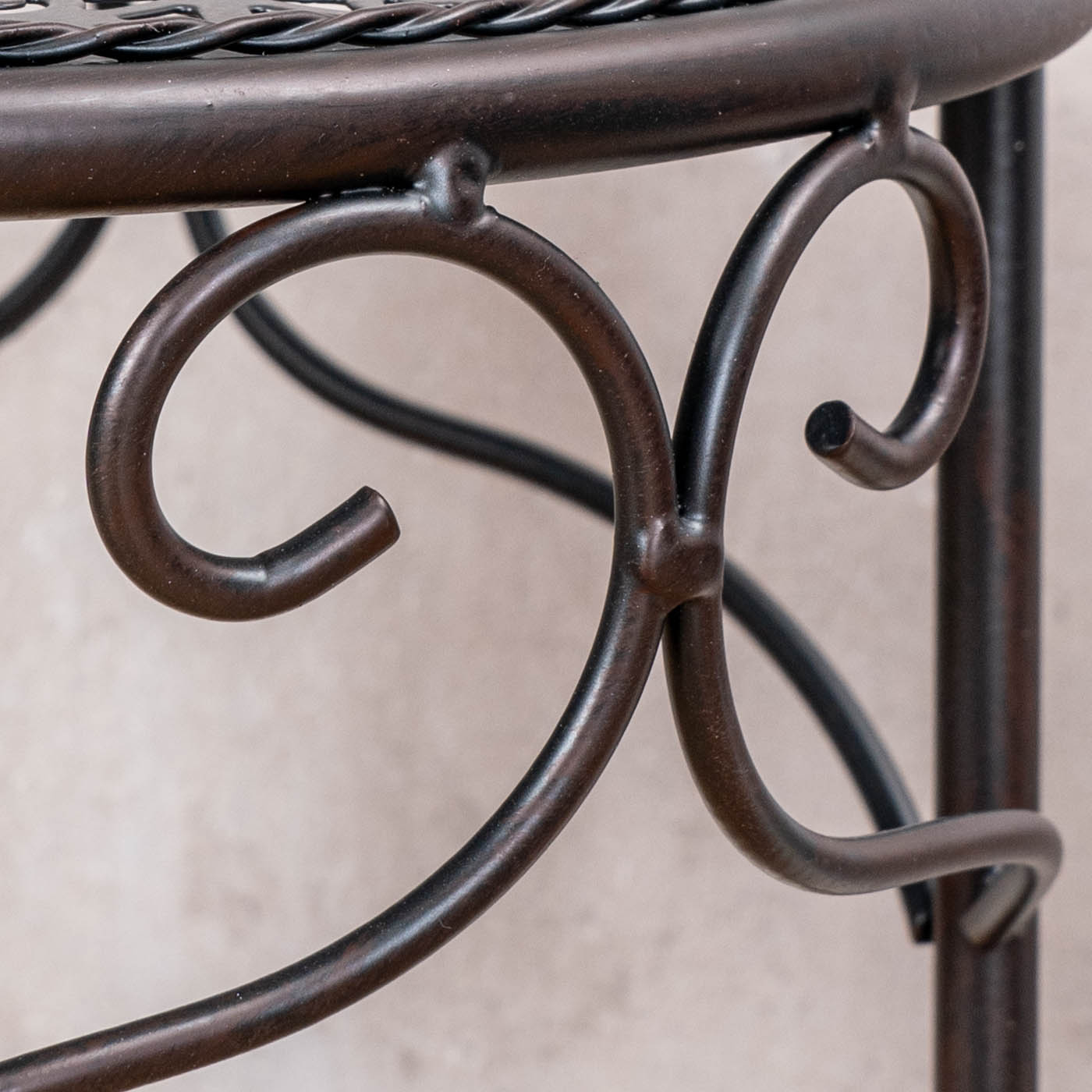 3er Set Blumenhocker Metall Schwarz Pflanzenständer Rund Tisch Garten Deko