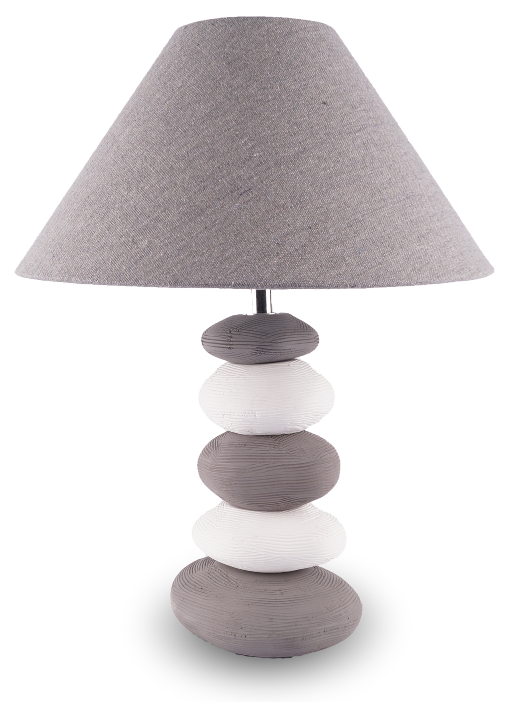 Lampe H x B: 42x30cm Grau Weiß Steinoptik Tischleuchte Design