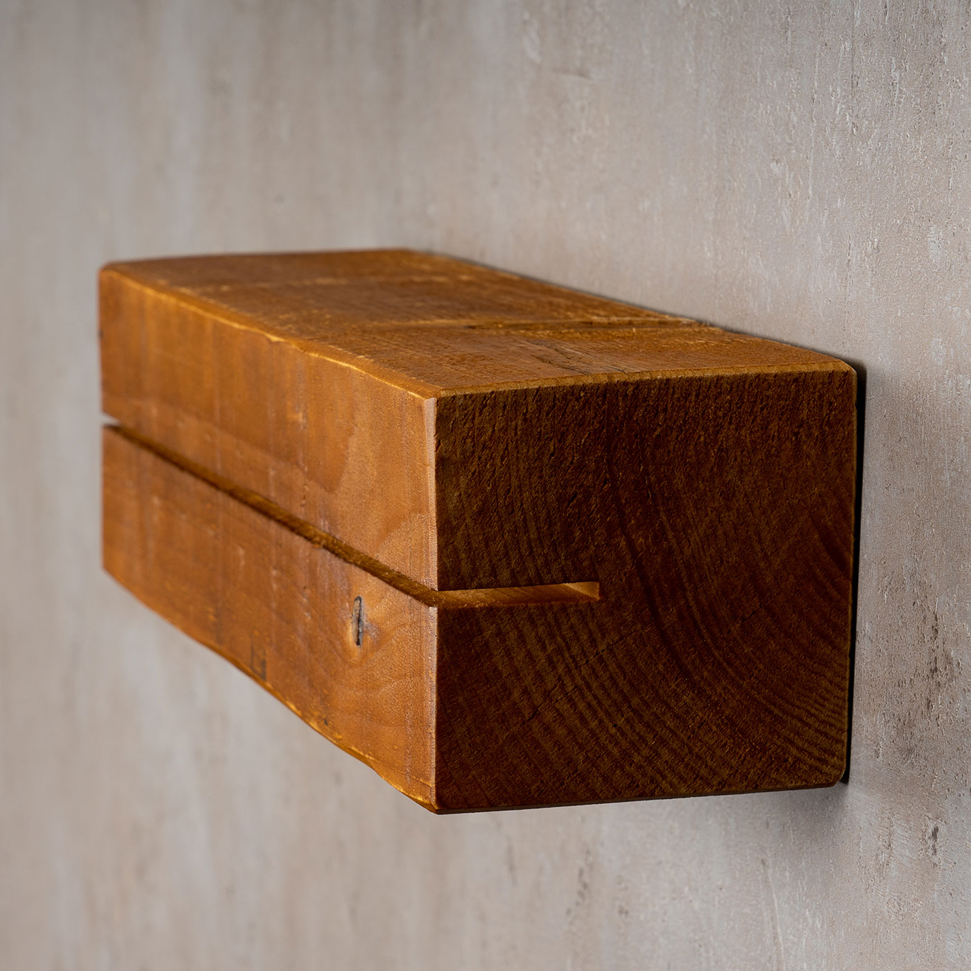levandeo Schlüsselbrett Holz Massiv 35x10cm Teak lackiert Schlüsselleiste Board