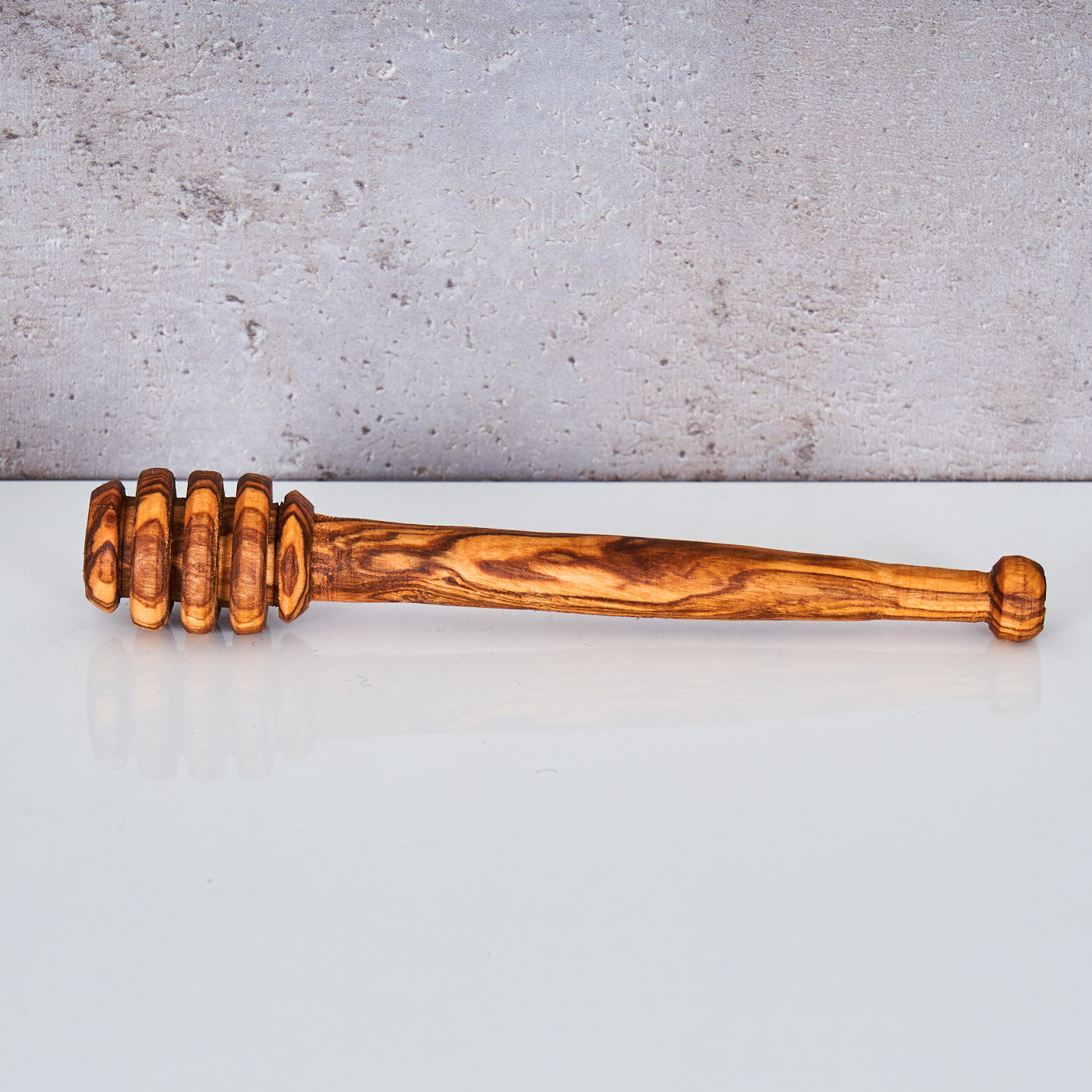 Honigtopf ca. H14cm Olivenholz inkl. Honigstab Deckel Honigdose Honey Jar Unikat Küche