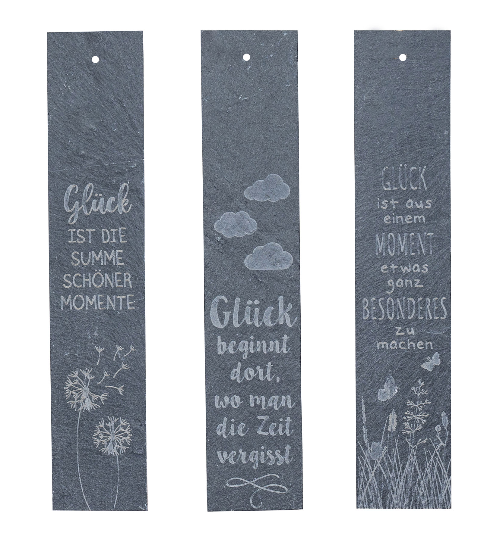 Schiefer Schilder Glück H30cm Sprüche Deko Schild Schiefertafel Wandbild Schwarz