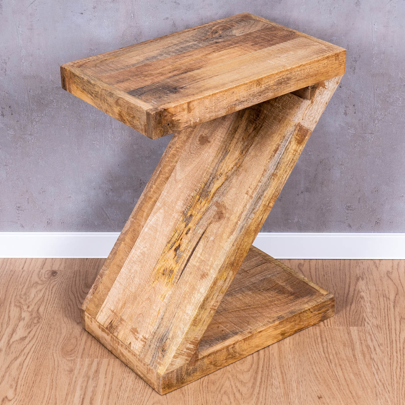 Beistelltisch Z Mango H60cm Holz Braun Natur Massiv Couchtisch Sofatisch Ablage