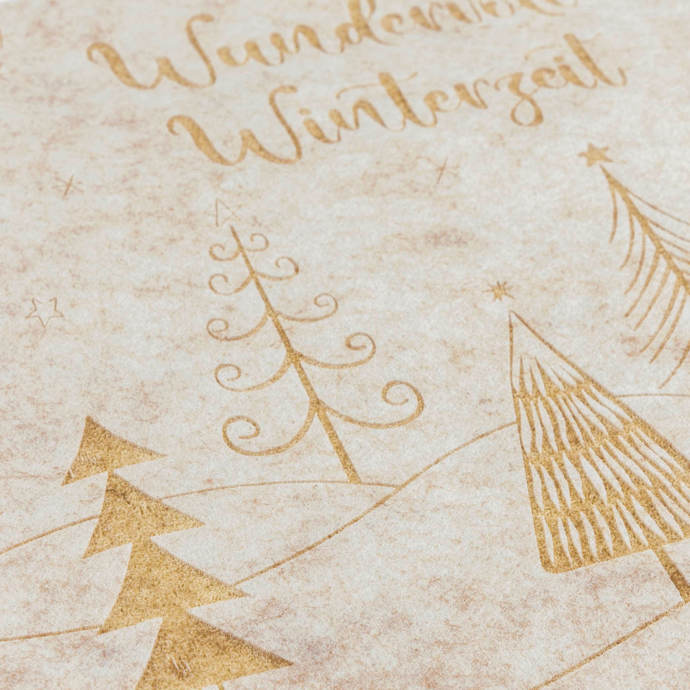 4er Set Platzsets 45x30cm Weihnachten Beige Gold Tannen Wald Tischdeko