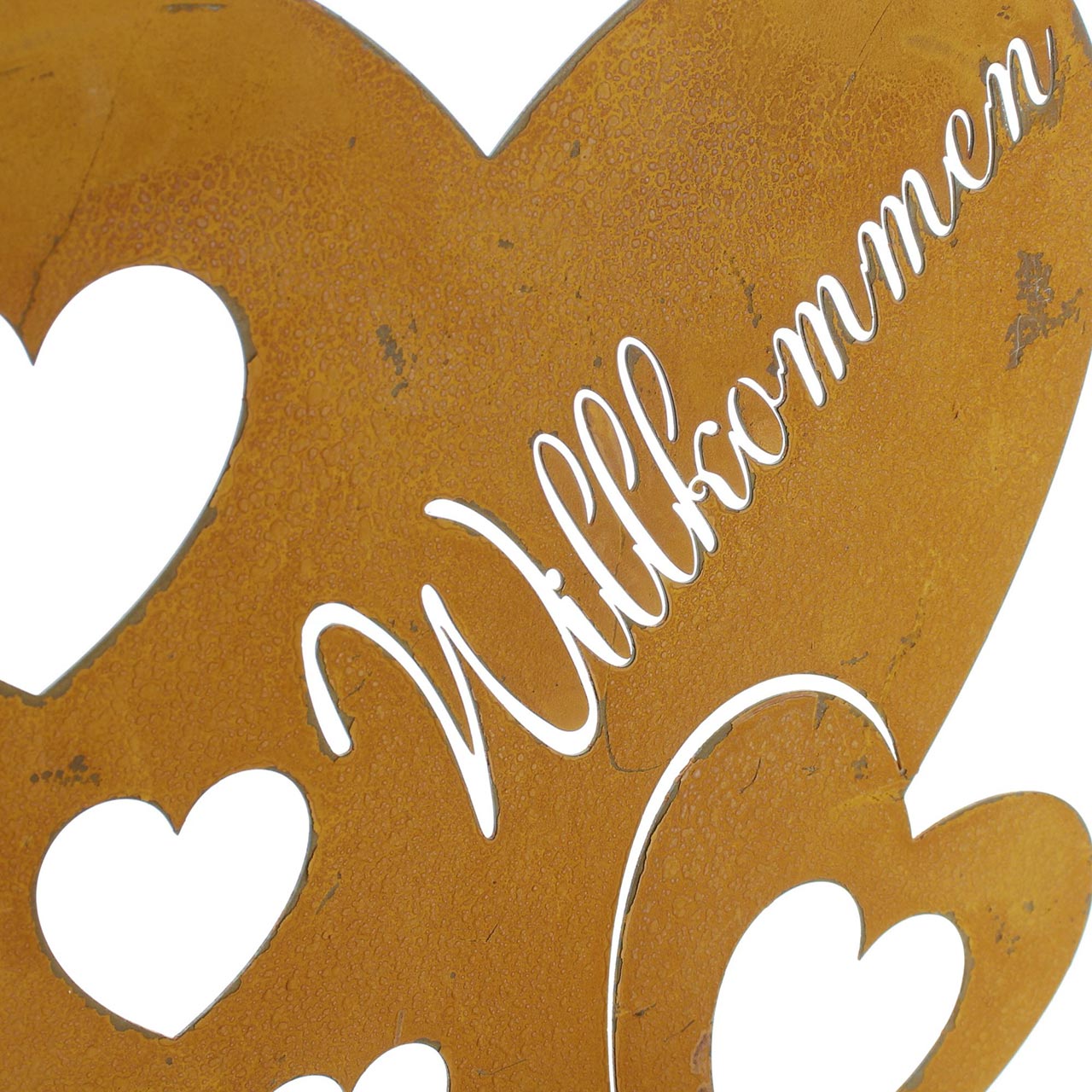 Aufsteller Herz 29x26cm Rost Willkommen Liebe Deko Rostdeko Rostherz Gartendeko