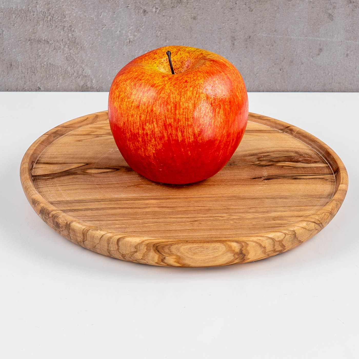 Flacher Holz Servierteller 20cm Olivenholz Holzteller Natur Unikat Küche Deko