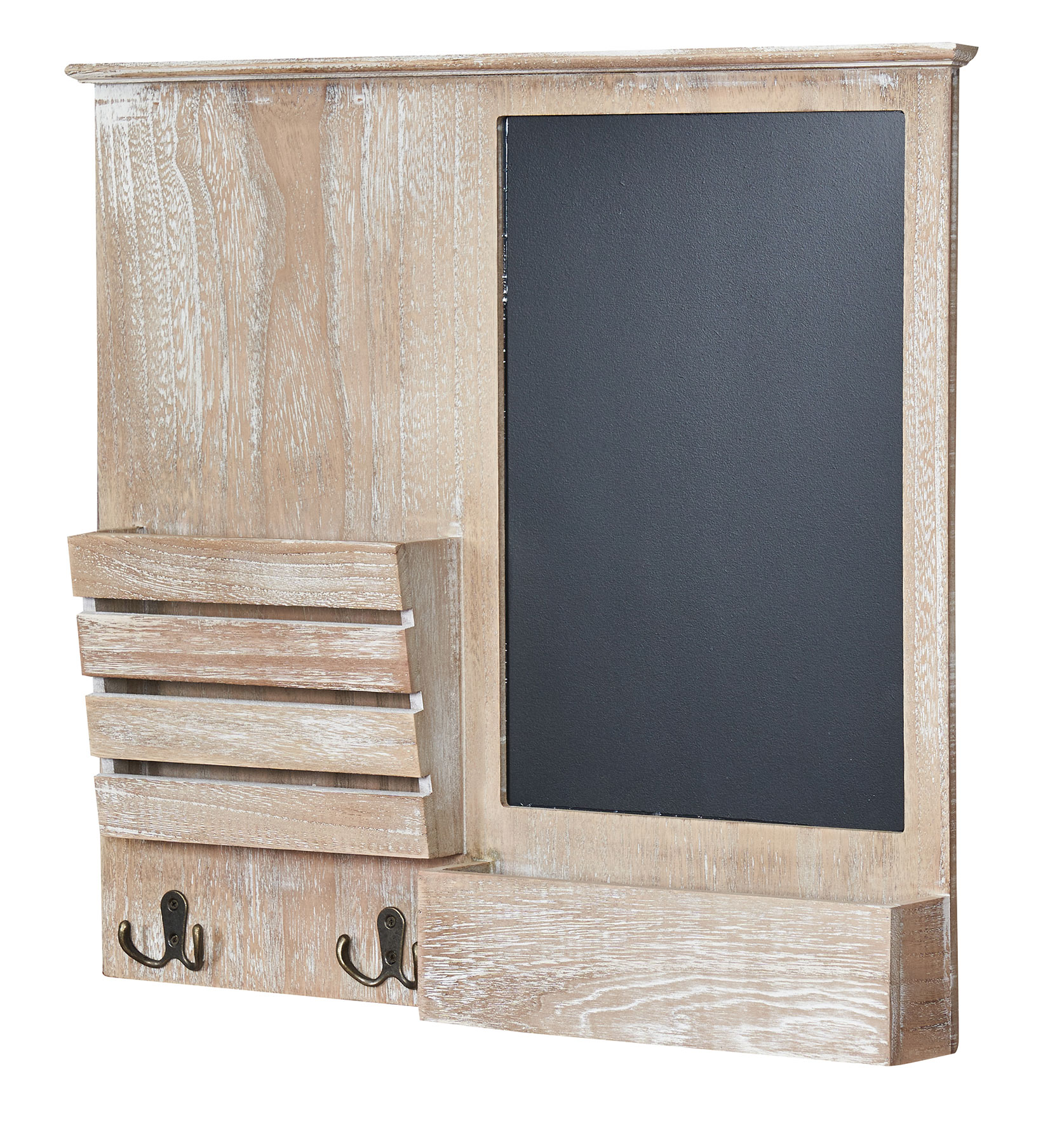 Memoboard Organizer Holz B x H x T: 57x47x6cm Kreidetafel Garderobe Shabby Chic