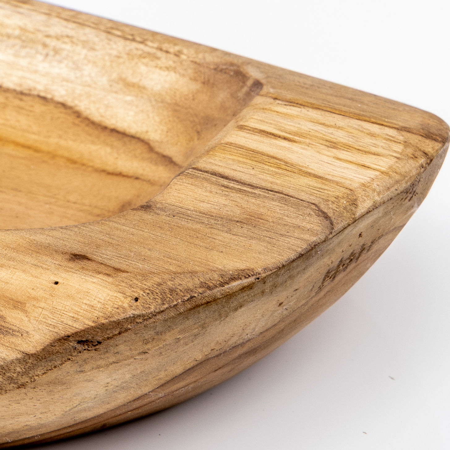 Teakholz Schale ca. L60cm Massiv Holz Obstschale Schüssel Holzschale Dekoschale