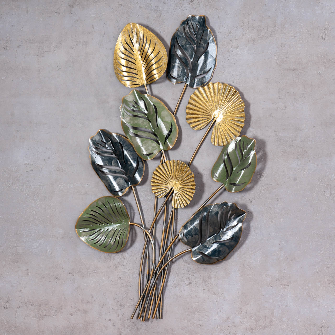 Monstera Metall Wandbild H86cm 3D Metallbild Wandkunst Metall Wanddeko Deko