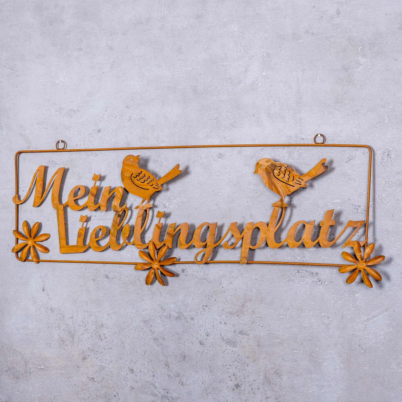 Schild Mein Lieblingsplatz L54cm Rost Braun Wandbild Wanddeko Garten Deko Hänger