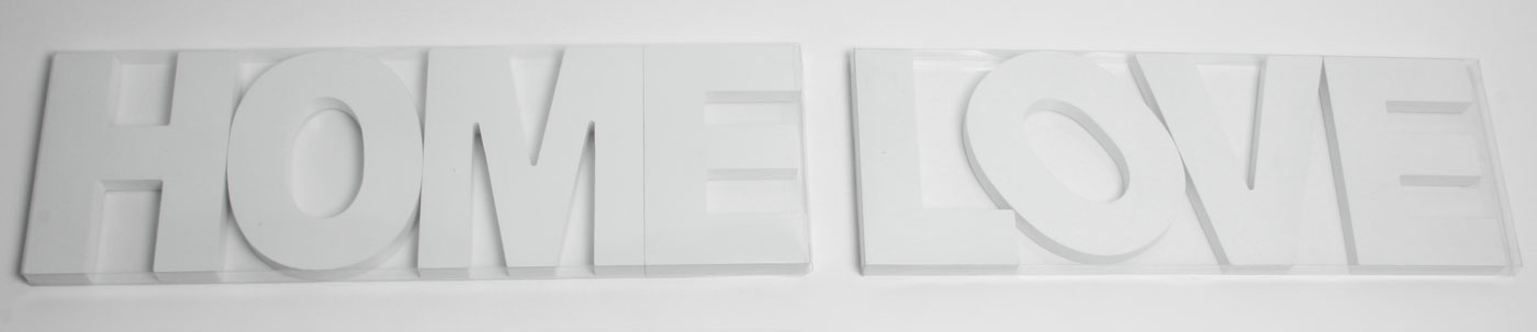 2er Set Buchstaben Bild Schriftzug Holz Love Home weiß shabby Deko