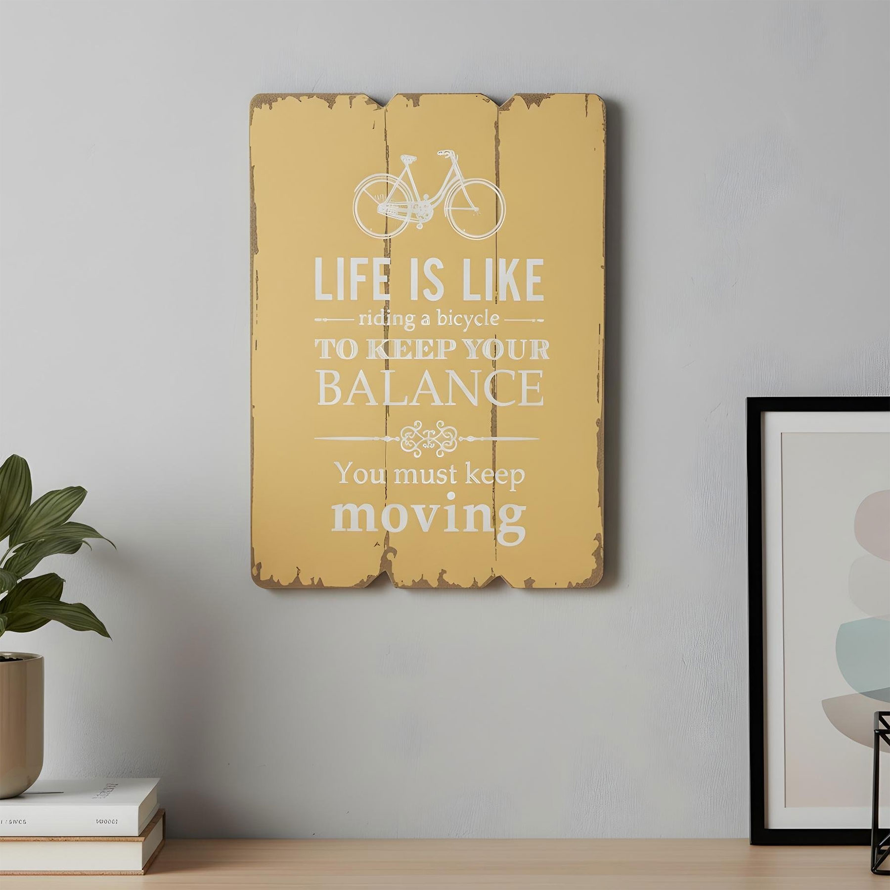 Wandbild Holz 28x21cm Orange Sprüche Sayings Shabby Chic Vintage Deko Schild