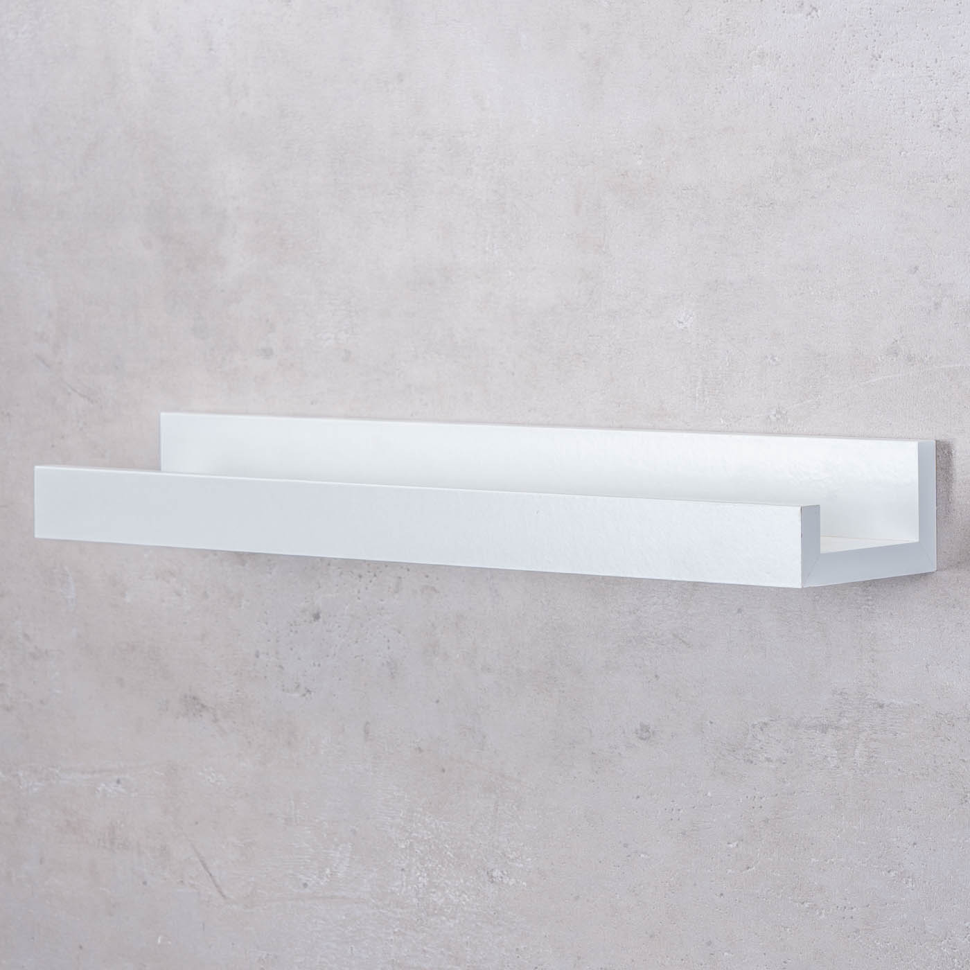 Bilderleiste L40cm Weiß MDF Holz Wandregal Kurz Wanddeko Hängeregal Dekoregal