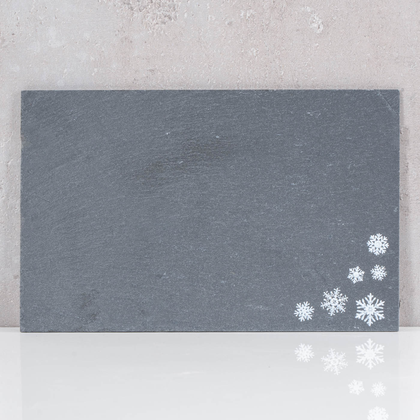 2er Set Servierbrett L22cm Tablett Schiefer Serviertablett Weihnachten Deko