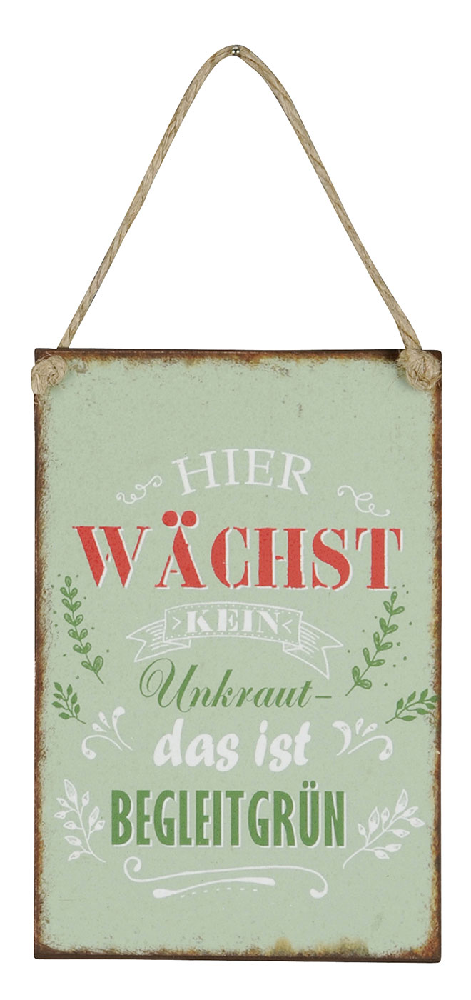 3er Set Blechschilder H15cm Sprüche Garten Unkraut Wandbild Wanddeko Deko Schild