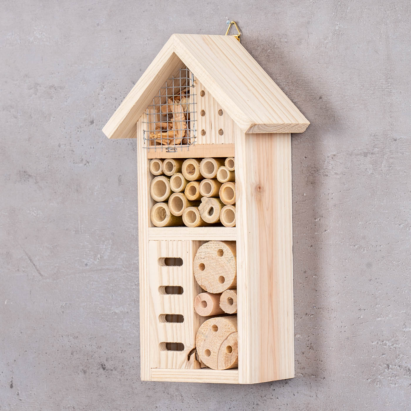 Insektenhotel H26cm Insektenhaus Holz Natur Schutz Bienenhotel Nistkasten Garten