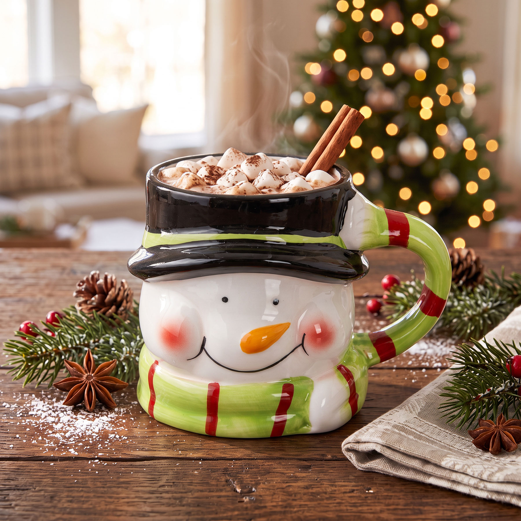 Tasse Schneemann 350ml 3D Design Keramik Kaffeetasse Becher Weihnachten