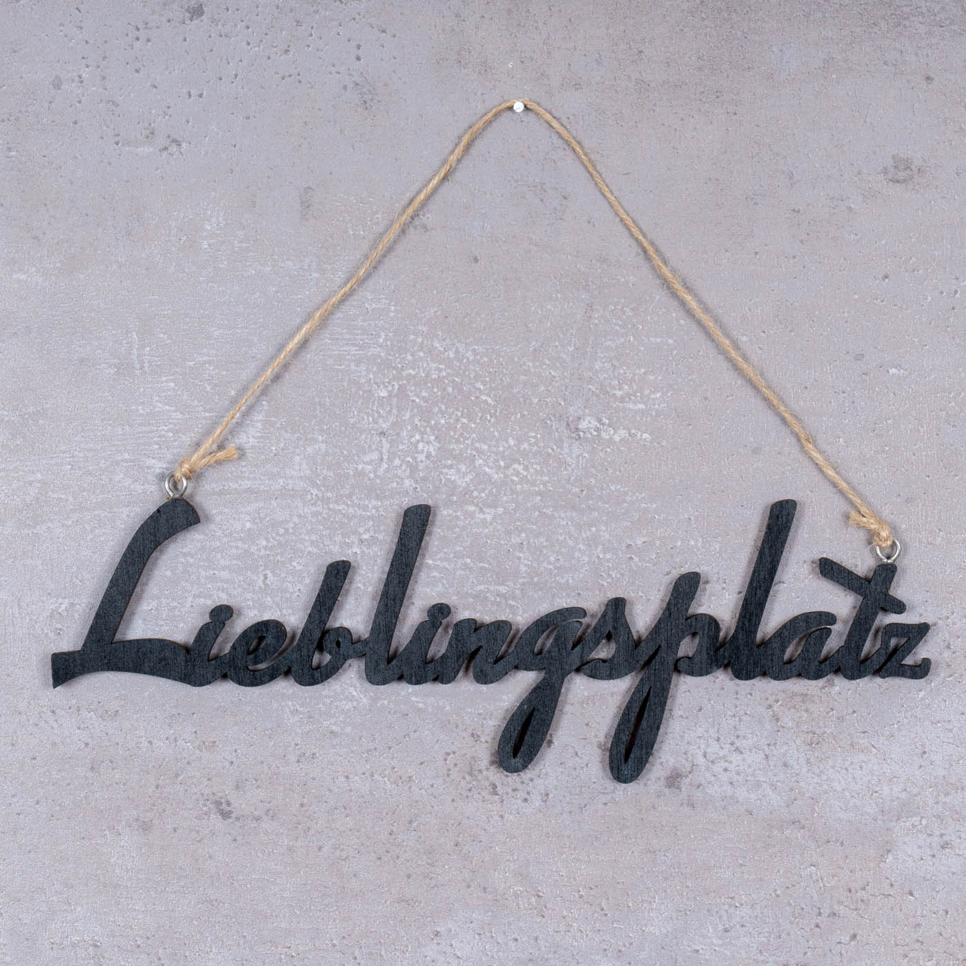 Schriftzug Lieblingsplatz L22cm Schwarz Holz Türschild  Hängerchen Wanddeko Deko