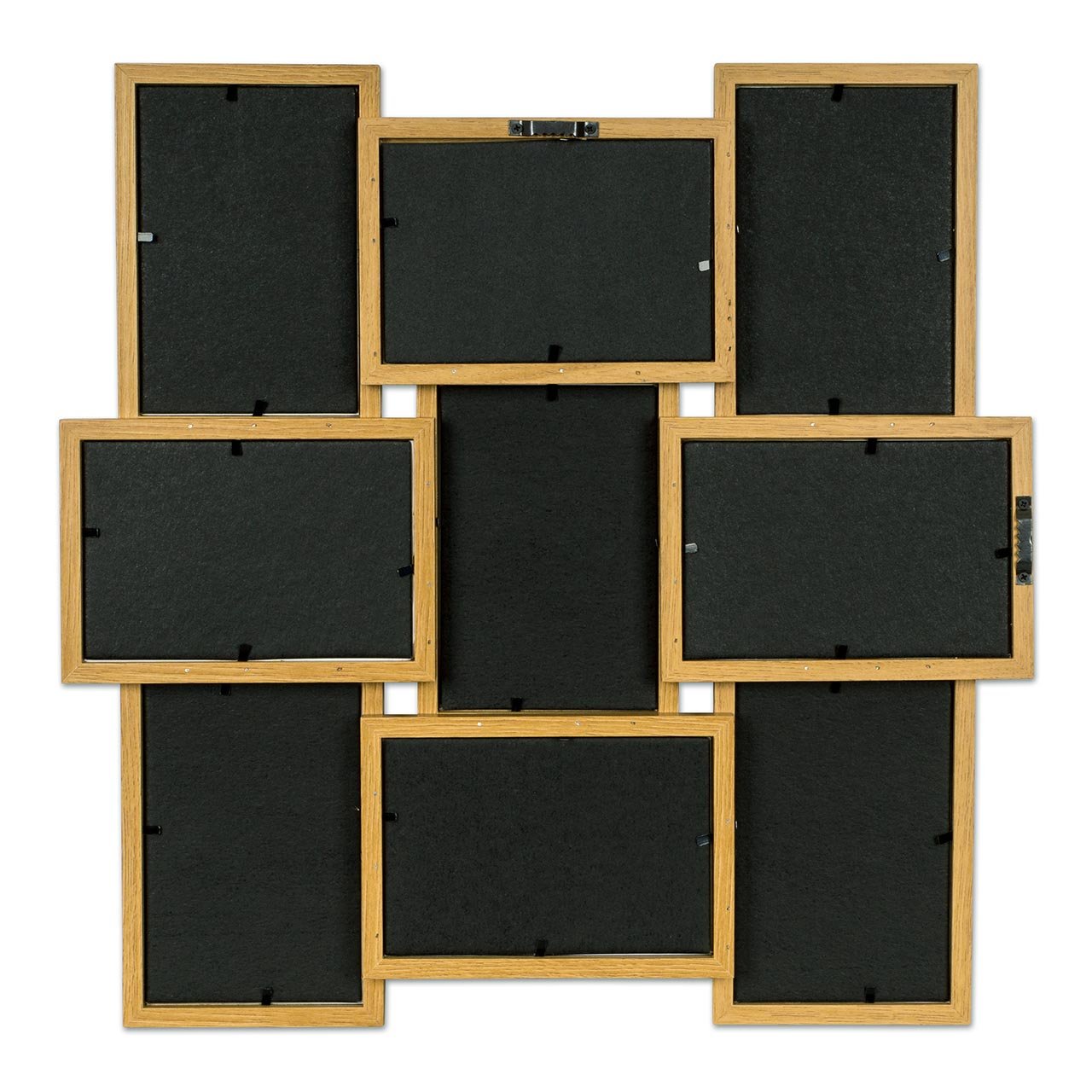 levandeo Bilderrahmen Collage 45x45cm 9 Fotos 10x15 Eiche MDF Holz Glasscheiben