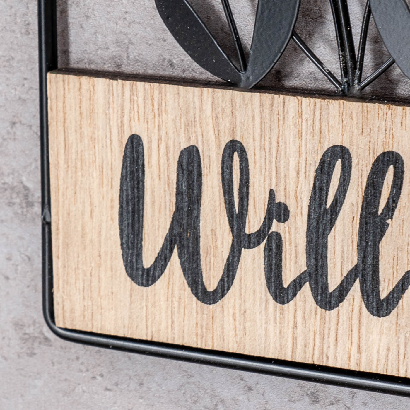 Willkommensschild Hausform Metall Türschild Schwarz Natur Haus Türkranz Ostern