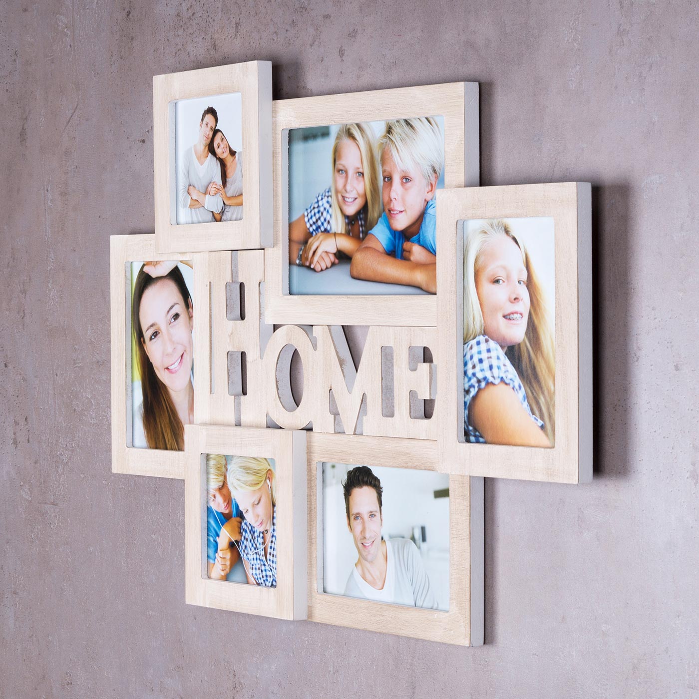 Bilderrahmen Holz 6 Fotos Home 53x38,5 Fotorahmen Collage Galerie