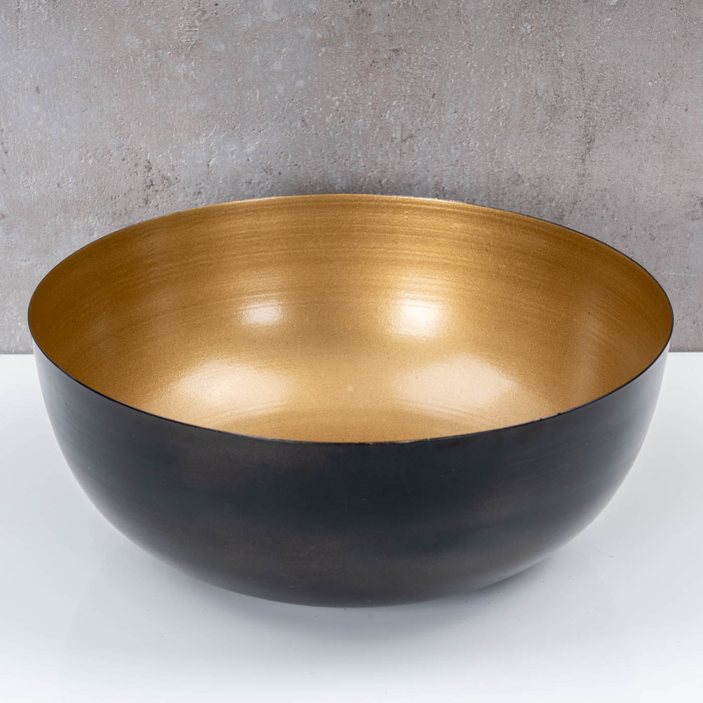 Schale Rund Ø25cm Schwarz Gold Metall Schüssel Dekoschale Tischdeko Aufbewahrung