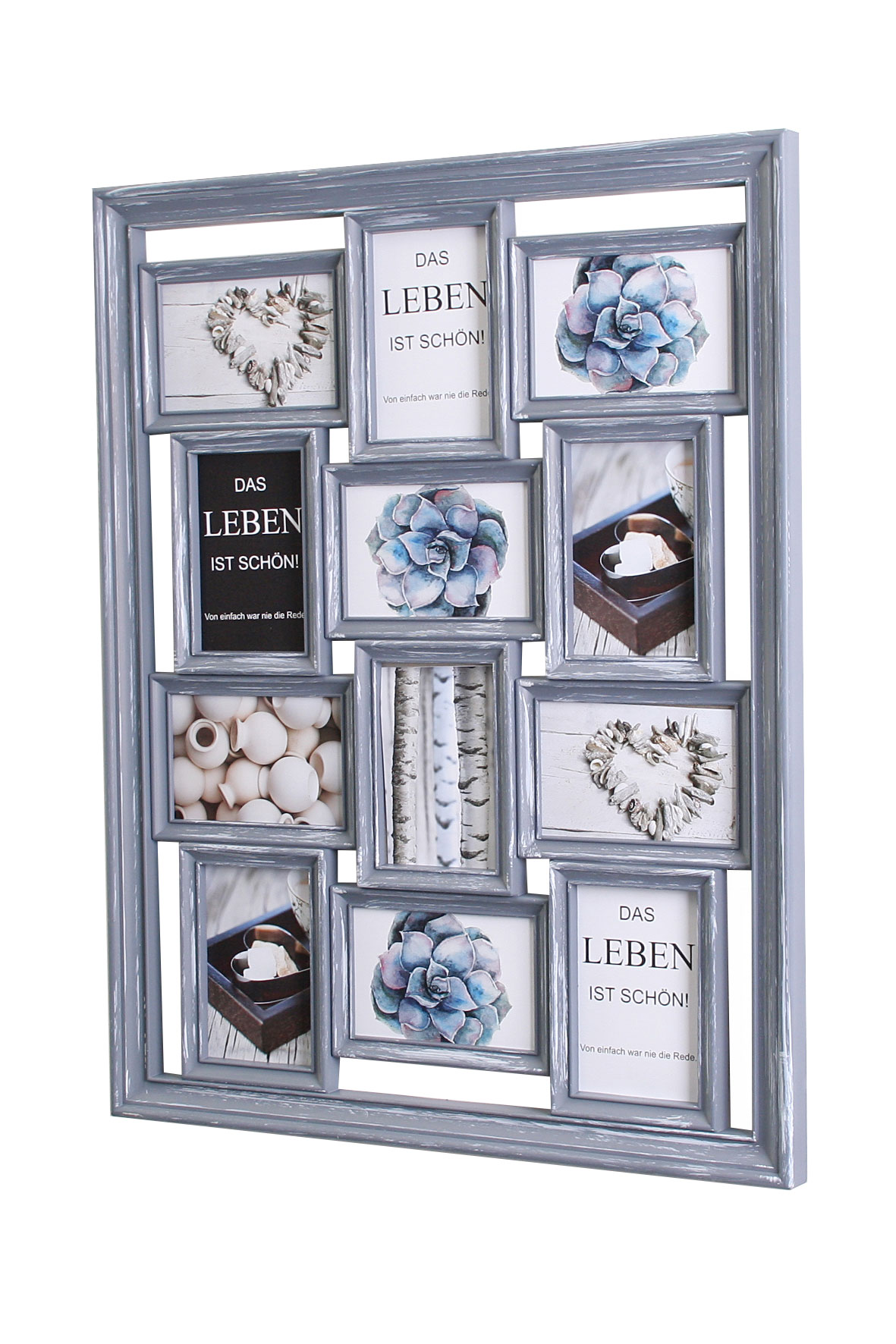 levandeo Bilderrahmen Grau Collage 52x67cm 12 Fotos 10x15 Shabby Chic Vintage