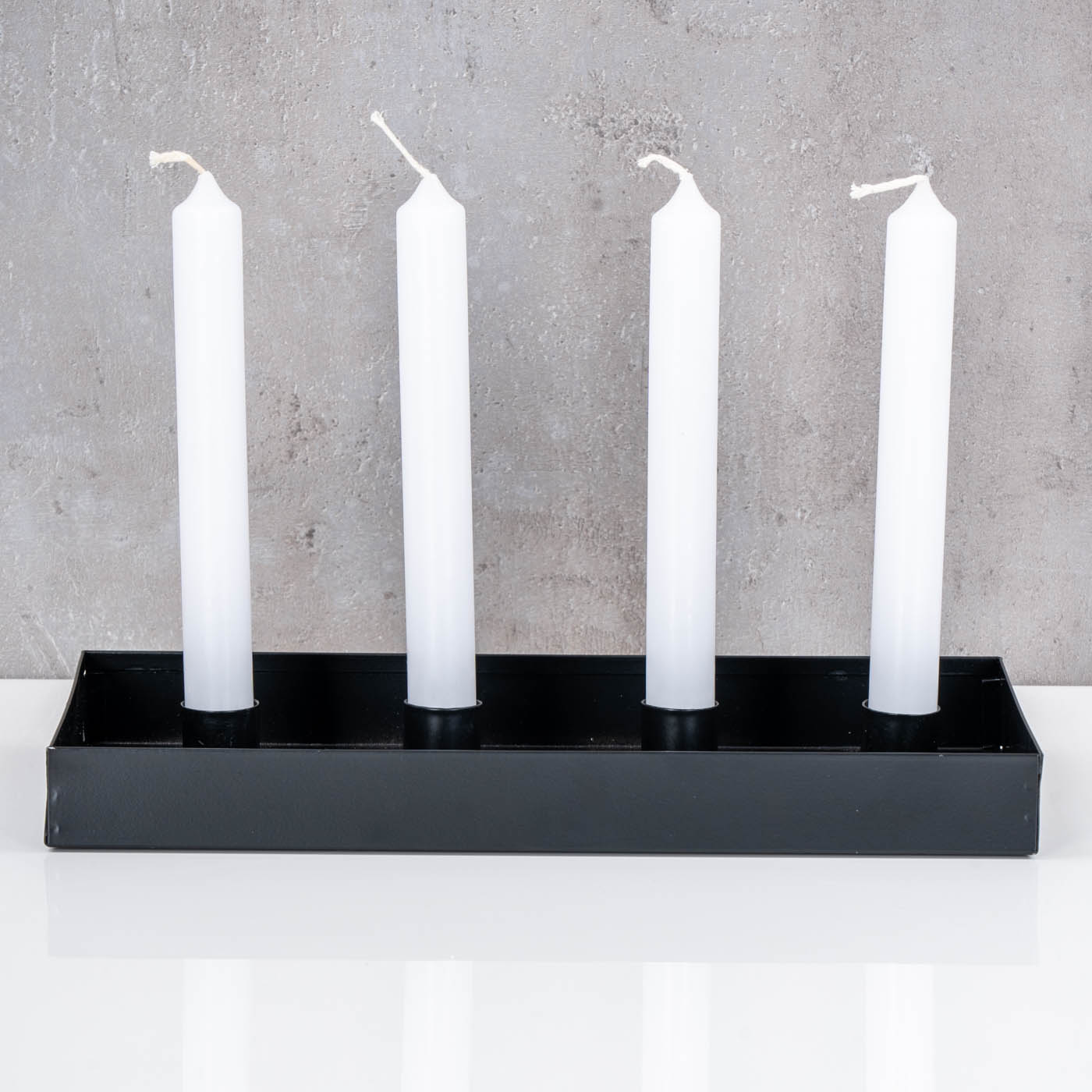 Kerzenhalter Metall Schwarz Deko Kerzenständer Adventskranz Tischdeko Tablett