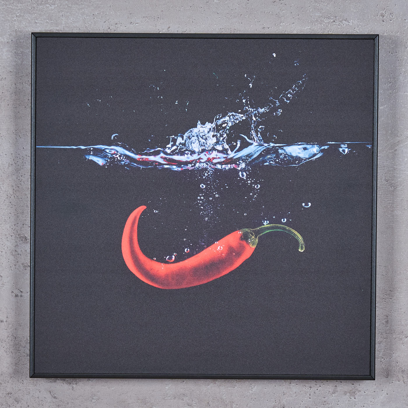 3er Set Wandbild je 30x30cm Rahmen Schwarz Früchte im Wasser Wanddeko Kunstdruck