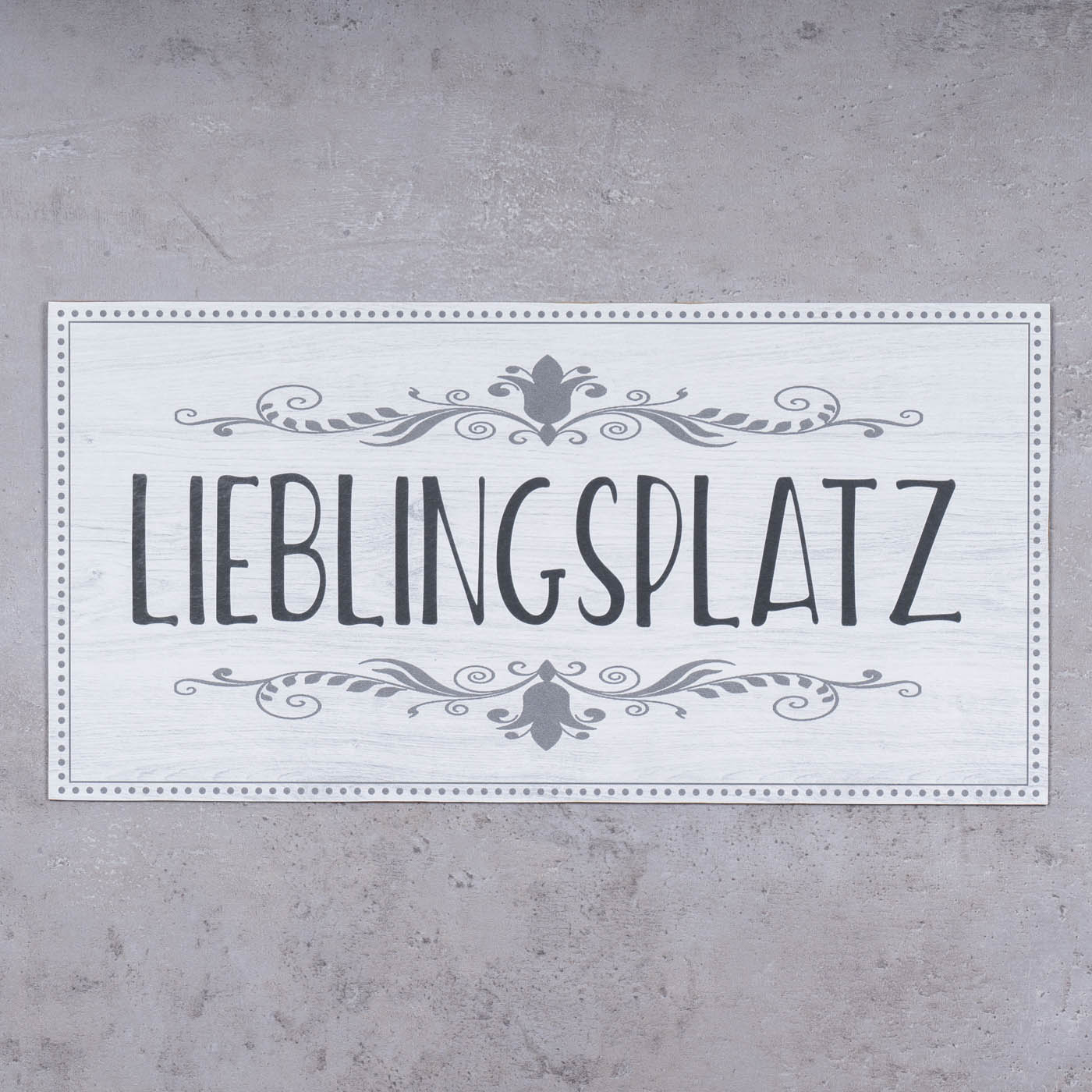 Wandbild 40x20cm Lieblingsplatz Spruch Deko Wandschild Bild Wanddeko Schild