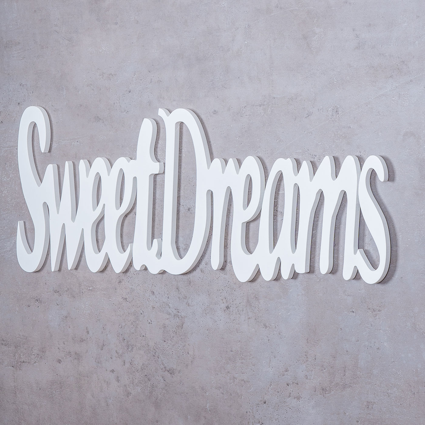 XXL Schriftzug Sweet Dreams 75x29cm Weiß Wandbild Wanddeko Buchstaben Deko