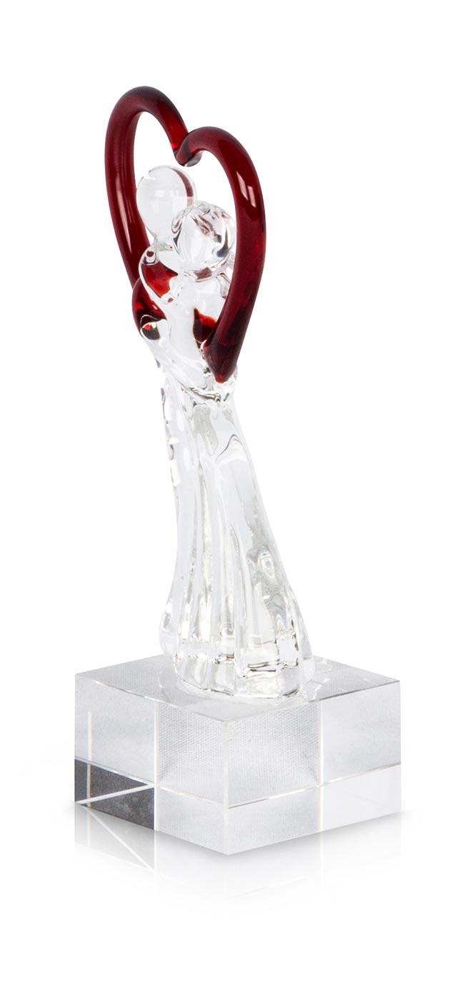 Designer Glas Skulptur 15,5x5cm Hochzeit Liebe Deko Geschenk Unikat