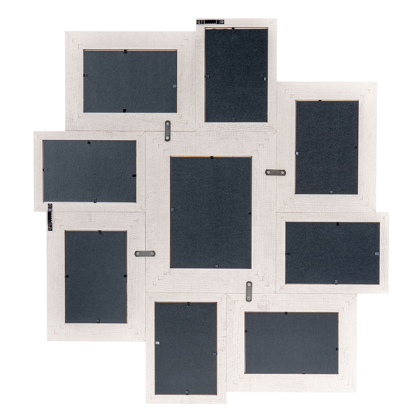 Bilderrahmen 9 Fotos 10x15 13x18 Creme Beige MDF Holz Collage Fotorahmen Wanddeko